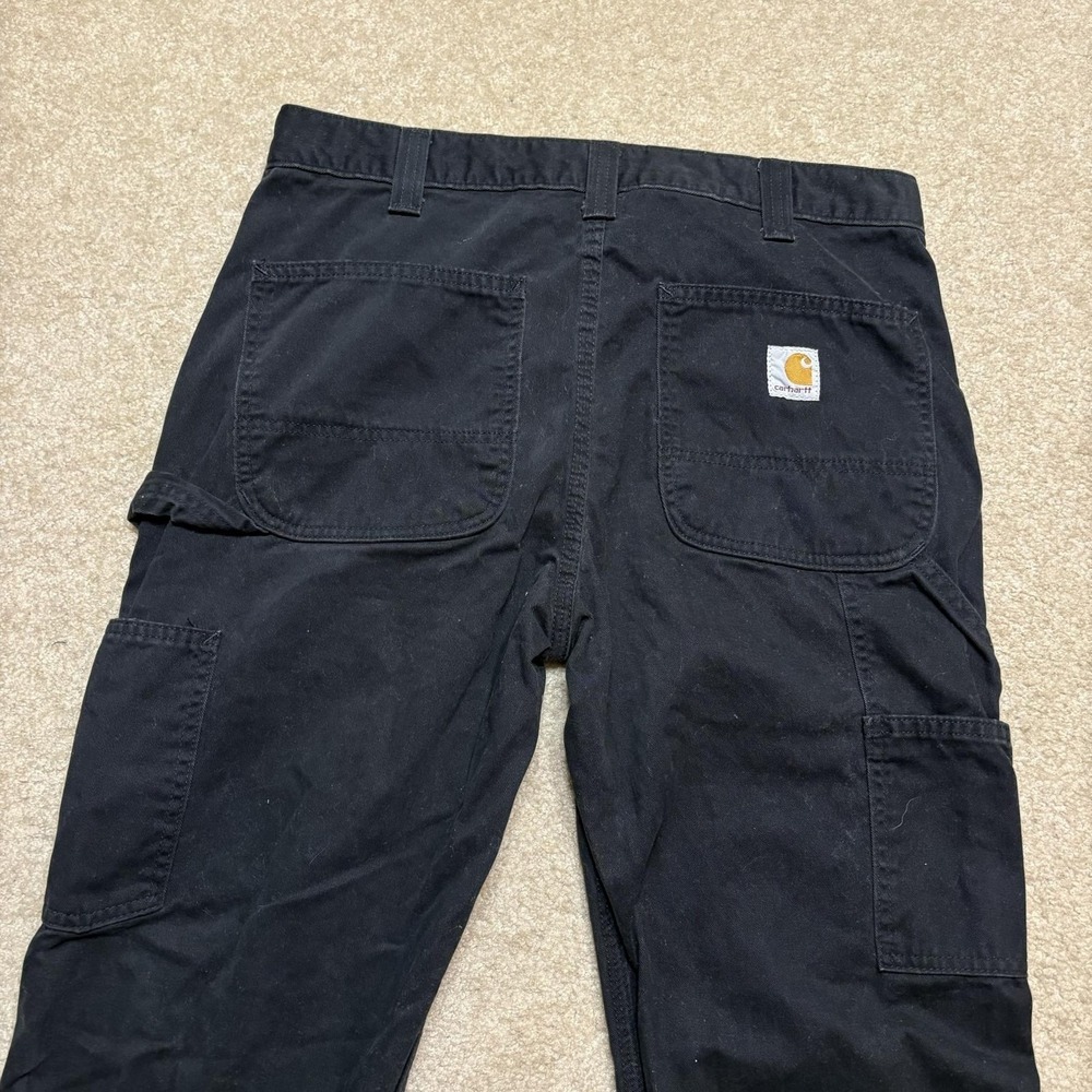 Carhartt Pants Mens 32x32 Black B324 Relaxed Fit Work Canvas Carpenter Utility